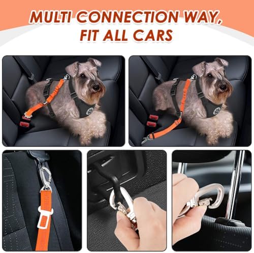 SlowTon Dog Seatbelt, 2 Pack Adjustable Heavy Duty Dog Safety Seat Belt - Image 2