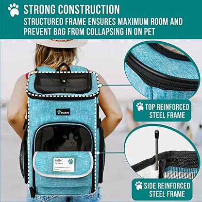 PetAmi Dog Backpack Carrier, Airline Approved 4-Way Entry Cat Bag, Teal - Image 6