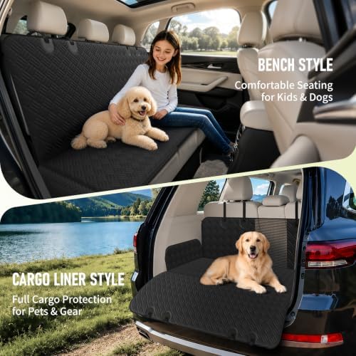 Dog Car Seat Cover for Back Seat, Waterproof 600D Oxford Dog Hammock - Image 7