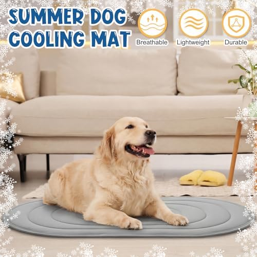 4 Pack Large Dog Cooling Mats 35" x 19" with Storage Bags, Reversible Ice Silk & Velvet Pet Cooling Pad, Summer Washable Bed for Crate, Sofa, Car, Travel - Image 5