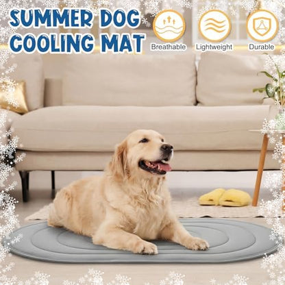 4 Pack Large Dog Cooling Mats 35" x 19" with Storage Bags, Reversible Ice Silk & Velvet Pet Cooling Pad, Summer Washable Bed for Crate, Sofa, Car, Travel - Image 5