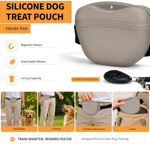 Silicone Dog Treat Pouch with Training Clicker - Image 2