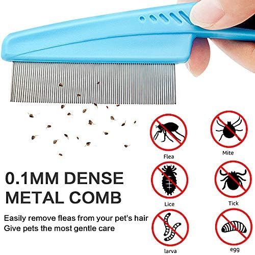 Fine Tooth Pet Comb - 3 Pack Tear Stain Remover for Dogs & Cats to Remove Fleas, Ticks, Dandruff, Tangles & Knots - Image 5