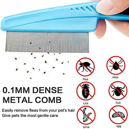 Fine Tooth Pet Comb - 3 Pack Tear Stain Remover for Dogs & Cats to Remove Fleas, Ticks, Dandruff, Tangles & Knots - Image 5