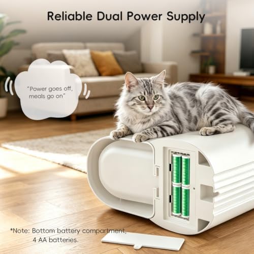 Automatic Cat Feeder, 4L/17 Cups Timed Dispenser for Cats & Dogs - Image 6