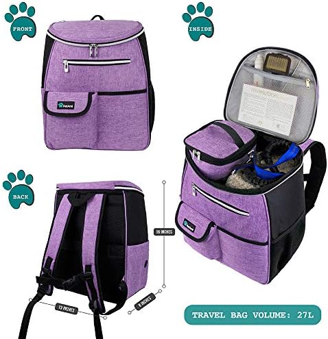 PetAmi Dog Travel Backpack 27L Airline Approved Pet Supplies Bag, Purple - Image 2