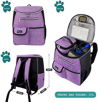 PetAmi Dog Travel Backpack 27L Airline Approved Pet Supplies Bag, Purple - Image 2