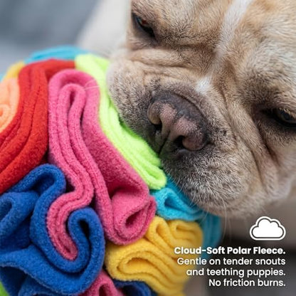 Snuffle Ball for Dogs - Soft Polar Fleece Interactive Puzzle Toy for Mental Stimulation & Boredom - Safe, Plastic-Free Foraging Game & Slow Feeder to Keep Pets Busy Indoors - Image 3