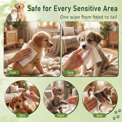 100 PCS Dog Wipes Dog Grooming Wipes Individually Wrapped Pet Wet Wipes - Image 5
