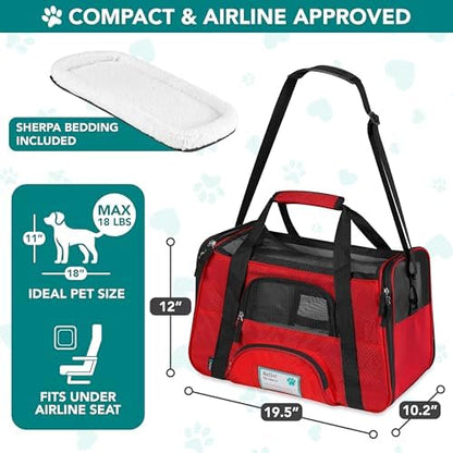 PetAmi Airline Approved Pet Carrier for Cats & Small Dogs, Large, Red - Image 2