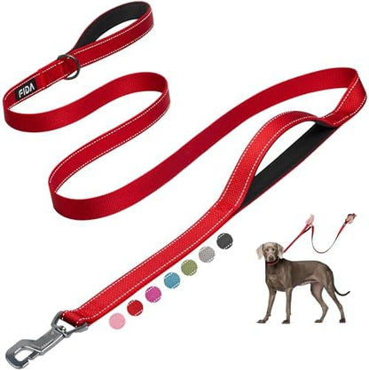 Fida Heavy Duty Dog Leash for Medium Large Dogs, 6 FT, Dual Padded Handles by Fida