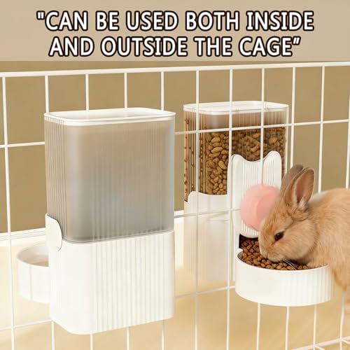 kathson Rabbit Feeder for Cage,Bunny Water Bottle,Pet Food Dispenser,Pink - Image 5