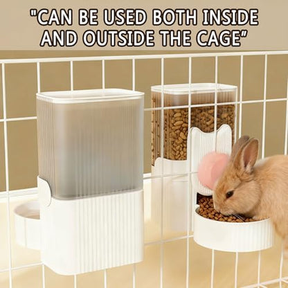 kathson Rabbit Feeder for Cage,Bunny Water Bottle,Pet Food Dispenser,Pink - Image 5