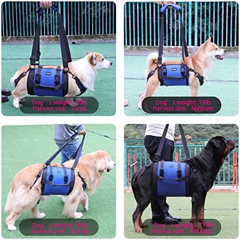 Dog Carry Sling, Emergency Backpack Pet Legs Support & Rehabilitation Dog Lift Harness for Large Dogs, Dog Carrier for Senior Dogs Joint Injuries, Arthritis, Up and Down Stairs (Blue, XXL) - Image 4