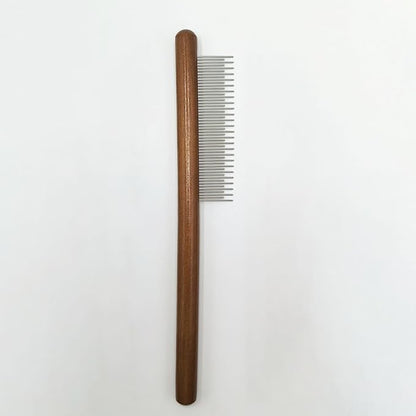 3 Pack Wood Pet Grooming Combs with Stainless Steel Teeth for Cat Dog Rabbit, Flea Lice Comb Grooming Tool Set for Small Medium Pets