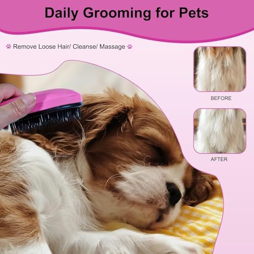Puppy Brush for Small Dogs - Soft Dog Brush (Pink) - Image 5