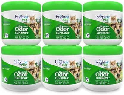 Bright Air 14 oz. Super Odor Eliminator, for Medium-Size Spaces, Cool Citrus Scent, Case of 6, Air Freshener, Natural Essential Oils, Lasts Up to 90 Days Each by BrightAir