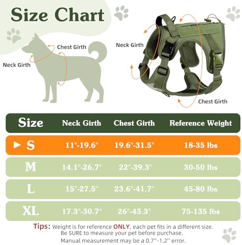 VavoPaw Heavy Duty Tactical Dog Harness for Small Dogs, No Pull Adjustable - Image 2