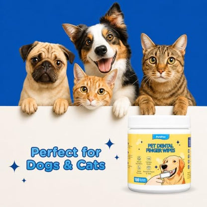 Pet Dental Finger Wipes for Dogs & Cats, 200 Counts Pet Teeth Cleaning Wipes, Textured Finger Toothbrush Wipes for Fresh Breath, Plaque & Tartar Care, Gentle No-Rinse Oral Care - Image 7