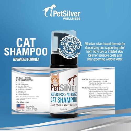 PetSilver Waterless Cat Shampoo, Sensitive Skin, Fragrance-Free, 5 fl oz - Image 6