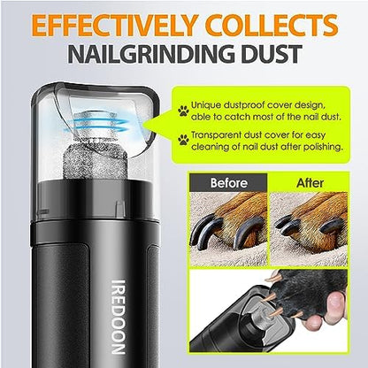 IREDOON Dog Nail Grinder with 4 LED Lights, 3 Speeds Super Quiet for Pets - Image 3