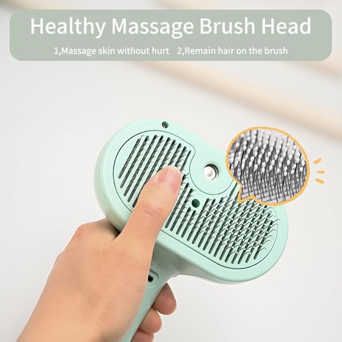 Cat Steam Brush 3-in-1 Pet Steam Brushes for Dogs and Cats - Self-Cleaning Grooming Brush with Steam Spray, Hair Removal Comb for Long Haired Cats and Dogs