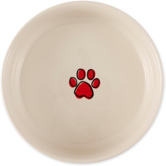 Bone Dry Ceramic Food Bowls, Non-Slip & Dishwasher Safe, Large Set, 7.5x2.4 Eat/Drink