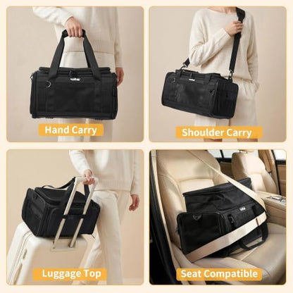 Apollo Walker Cat Carrier Airline Approved Expandable Black - Image 7