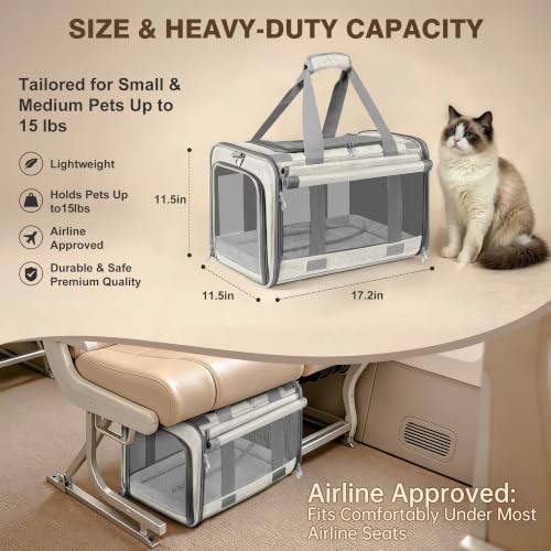 Soft Sided Cat Carrier for Anxious Pets with Privacy Roller Blinds - Image 4