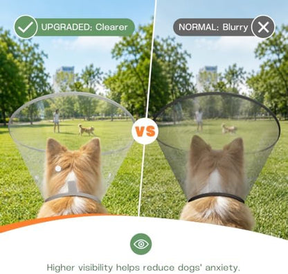 Dog Cone Collar with Soft Liner to Stop Licking, Elizabeth Recovery Collar After Surgery for Large Medium Dogs, Comfortable Pet Head Cone Alternative for Neutering Spay Injury - Image 4