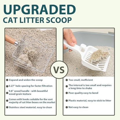 Cat Litter Scoop, Kitty Metal Scooper with Hook and Hole, Non Stick - Image 7