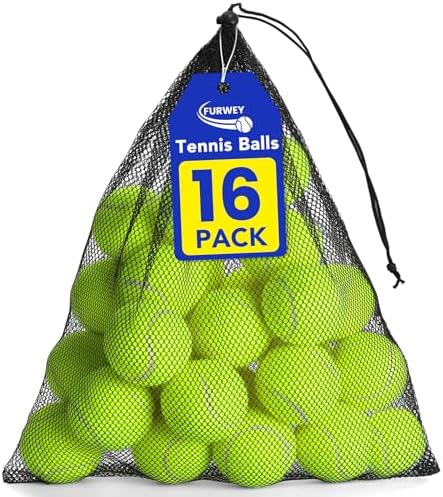 FURWEY Yellow Tennis Balls for Dogs, 2.5 inches, 80 Pack, Non Squeaky by FURWEY