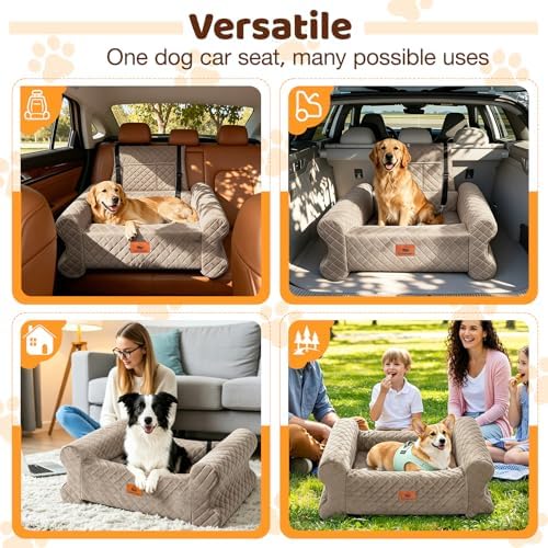 Dog Car Seat for Medium/Large Dogs up to 60LBS Memory Foam Dog Booster Seat - Image 4