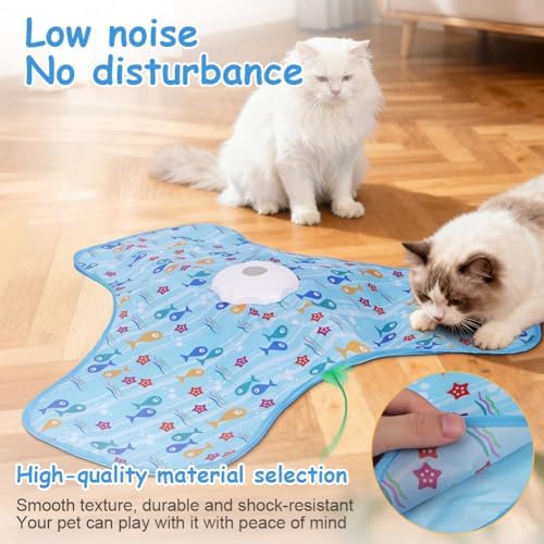 Interactive Cat Toys for Indoor Cats, Automatic Hide and Seek Cat Toy, Moving Concealed Feathers, Mouse Squeaky, Rechargeable Touch Activated Exercise Toys for Kitten Bored Adult Cats, 3 Modes - Image 5