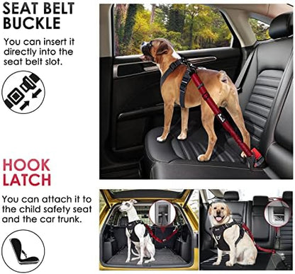 SlowTon Dog Car Seat Belt, 3 in 1 Latch Bar Attachment Dog Safety Seatbelt - Image 2