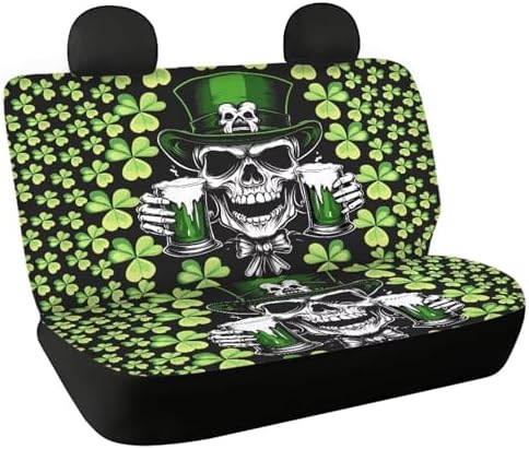 AFPANQZ Saint Patrick Skull Car Back Seat Covers Protector Rear Car Seat Cushion Dust and Scratch Proof Universal Fits Car, Truck, SUV, Van by AFPANQZ
