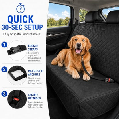 Dog Car Seat Cover & Protector, Pet Back Seat Cover for Cars & SUVs, 52" - Image 3