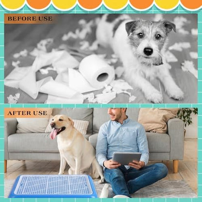 Mifoci 2 Pcs Dog Potty Tray, Mesh Puppy Training Pad, 19.7 x 14.2 Inch, Blue - Image 6