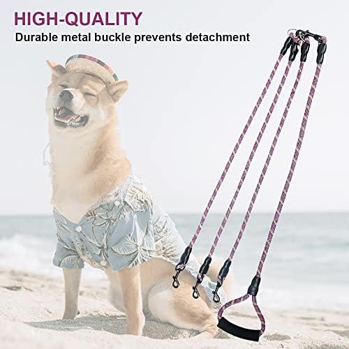 Dual Dog Leash 360° Tangle-Free - Reflective Heavy Duty, Comfortable Handle for Small/Medium/Large Dogs, Support Multiple Rope Addition - Image 6