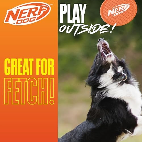 Nerf Dog Nylon Flyer Dog Toy, Flying Disc, Lightweight, Durable and Water Resistant, Great for Beach and Pool, 9 inch diameter, for Medium/Large Breeds, Single Unit, Orange - Image 3