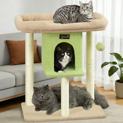 Cat Tree Tower Scratching Post for Indoor Large Adult Cats with Perch Bed by FeliskynCatTreeTower