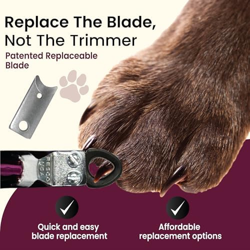 Resco Guillotine Dog Nail Clippers for Large Dogs, Color Series, Raspberry Red - Image 3