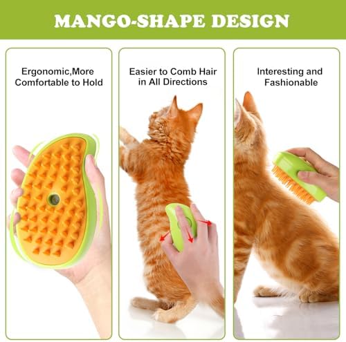 Steam Brush for Cats Shedding, 3 in 1 Steamy Water Pet Hair Removal Comb with Steamer, Spritz Comb for Dog, Indoor Cat Spray Mist Grooming Defur Brush, Cepillo Vapor Gato Perro, Steaming Cleaning Spa - Image 5