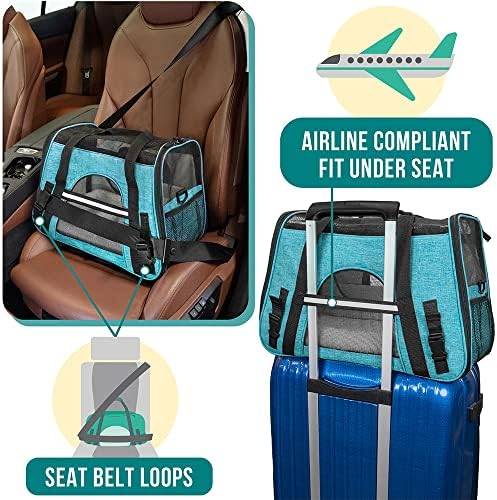 PetAmi Airline Approved Pet Carrier for Cats Small Dogs, Small Heather Blue - Image 6