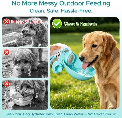 Edible Silicone Dog Water Bottle with Bowl, Portable Leak-Proof for Travel - Image 3