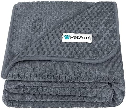 PetAmi Waterproof Dog Blanket, Leakproof Pet Blanket, Twin 60x80 Dark Gray by PetAmi