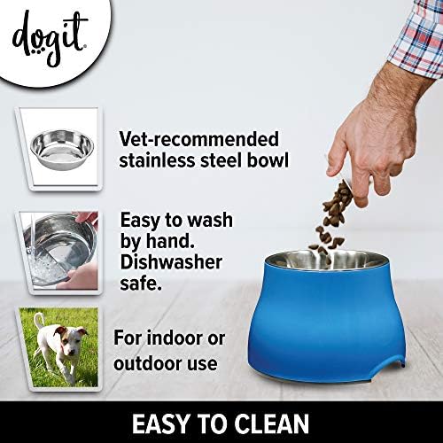 Dogit Elevated Dog Bowl, Blue - Image 6