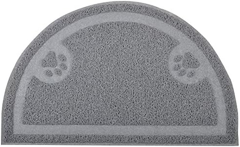 DM Cat Paw Print Litter Box Mat,Door Mat, Kitty Litter Rug,Half Circle,23.5x14.25 Inches by DMWirelessCarCharger