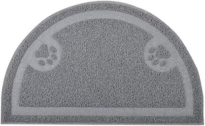 DM Cat Paw Print Litter Box Mat,Door Mat, Kitty Litter Rug,Half Circle,23.5x14.25 Inches by DMWirelessCarCharger