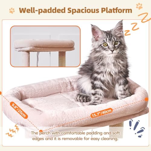 Taoqimiao Cat Tree, 38.5In Cat Tower for Indoor Cats, Suitable for Kittens - Image 3